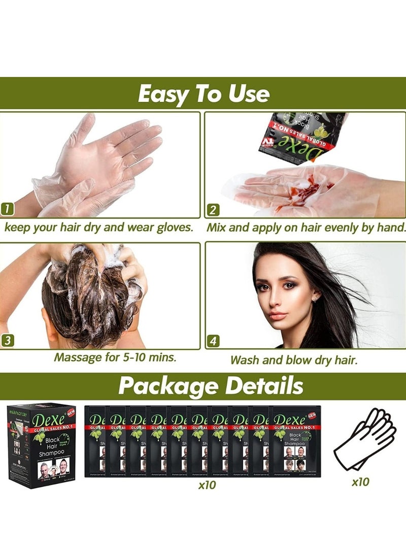 Dexe Black Hair Shampoo Temporary Instant Hair Dye Maintain for Men and Women Grey Hair Color Shampoo Black Wash Hair Cream Black Hair Shampoo for Natural Hair Long Lasting Hair Color Shampoo  - Image 4