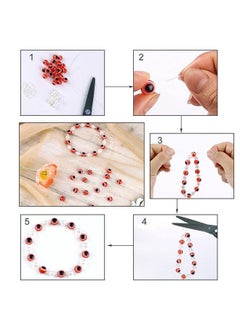 SAVITA 100Pcs Red Evil Eye Beads Eyeball Beads Handmade Resin Beads Charms For Diy Bracelets Necklace Jewelry Making (10Mm 0.4 Inch)  - Image 4