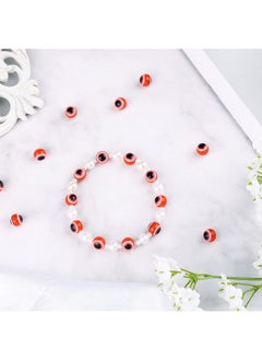 SAVITA 100Pcs Red Evil Eye Beads Eyeball Beads Handmade Resin Beads Charms For Diy Bracelets Necklace Jewelry Making (10Mm 0.4 Inch)  - Image 5