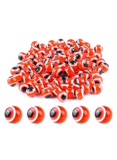 SAVITA 100Pcs Red Evil Eye Beads Eyeball Beads Handmade Resin Beads Charms For Diy Bracelets Necklace Jewelry Making (10Mm 0.4 Inch)  - Image 2