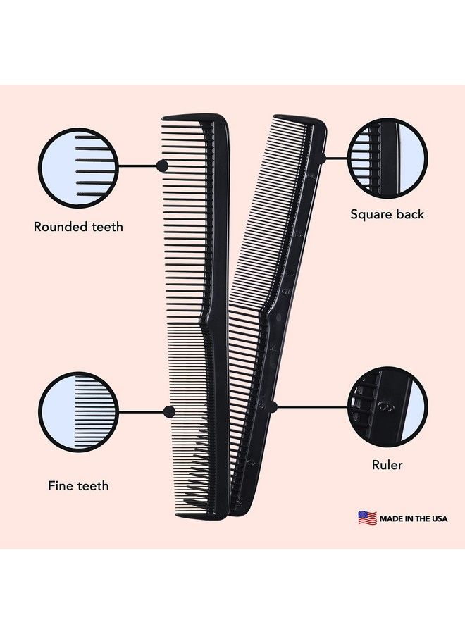 Styling Gear 150 Hair Combs Barber Comb Set Combs For Men Combs For Women Combs For Hair Stylist Beard Mustache Styling Pocket Comb Made In Usa 12 Piece. (Black) - Image 5