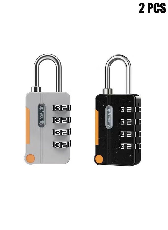2 Pack Combination Lock, 4-Digit Padlock Keyless, Resettable Luggage Locks for Backpack, Gym  School  Employee Locker, Weatherproof Travel Lock for Fence, Backyard Gate, Hasp, Black Grey - Image 1