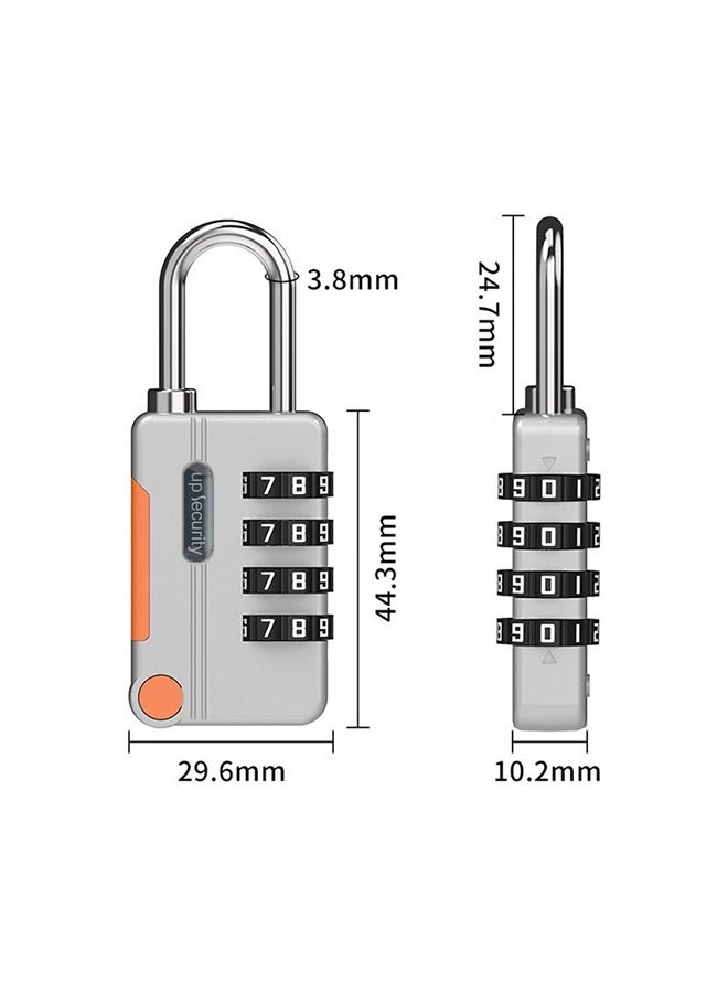 2 Pack Combination Lock, 4-Digit Padlock Keyless, Resettable Luggage Locks for Backpack, Gym  School  Employee Locker, Weatherproof Travel Lock for Fence, Backyard Gate, Hasp, Black Grey - Image 2