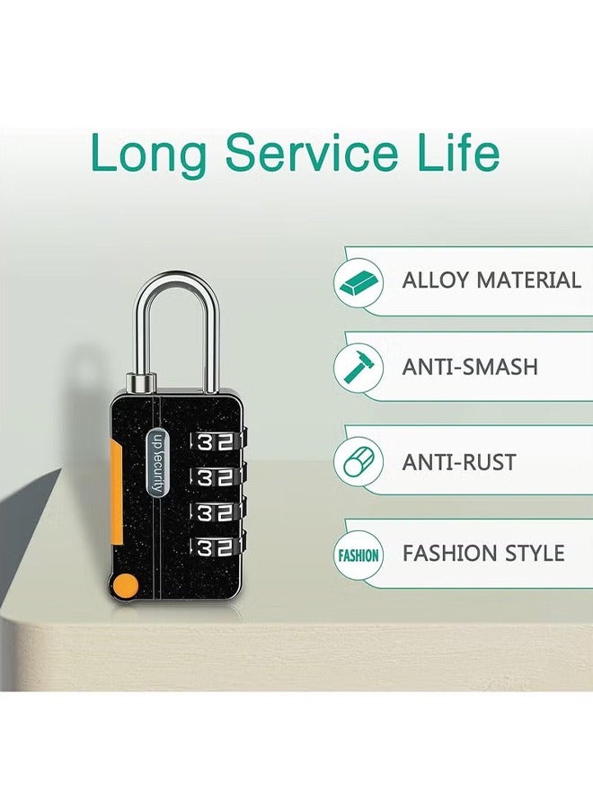 2 Pack Combination Lock, 4-Digit Padlock Keyless, Resettable Luggage Locks for Backpack, Gym  School  Employee Locker, Weatherproof Travel Lock for Fence, Backyard Gate, Hasp, Black Grey - Image 4