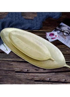 HOME TASTE TOMSUN Wooden Leaf Shaped Serving Tray Set of 2 - Bamboo Fruit Plate, Snack Tray, Dinner Plate, Candy Dish Decorative Wood Storage Plates for Coffee Table, Restaurant  - Image 3