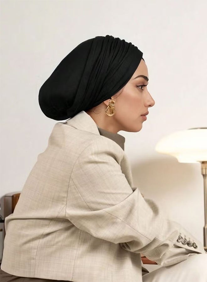YJ 1PC Women Solid Color Hijab,Adjustable Styles, Stretch Headband Turban, Soft Breathable Cotton Fabric Comfortable For Daily Headscarf - Image 1