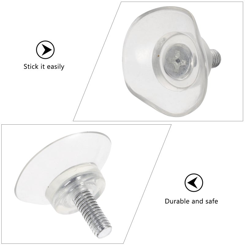 6pcs Furniture Desk Glass PVC Transparent Anti-Collision Suction Cups Sucker Hanger Pads with Screws for Glass Table (6x13) - Image 4