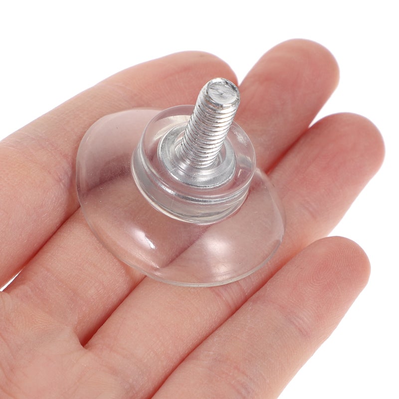 6pcs Furniture Desk Glass PVC Transparent Anti-Collision Suction Cups Sucker Hanger Pads with Screws for Glass Table (6x13) - Image 5