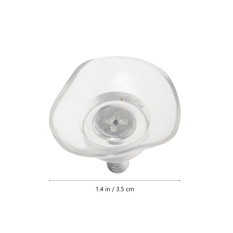 6pcs Furniture Desk Glass PVC Transparent Anti-Collision Suction Cups Sucker Hanger Pads with Screws for Glass Table (6x13) - Image 2