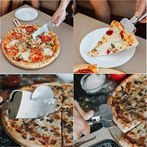 TASKHOUSE Pizza Cutter 4-in-1 Stainless Steel Wheel Slicer, Shovel & Knife Multi-Function Kitchen Tool for Pies, Waffles - Image 3