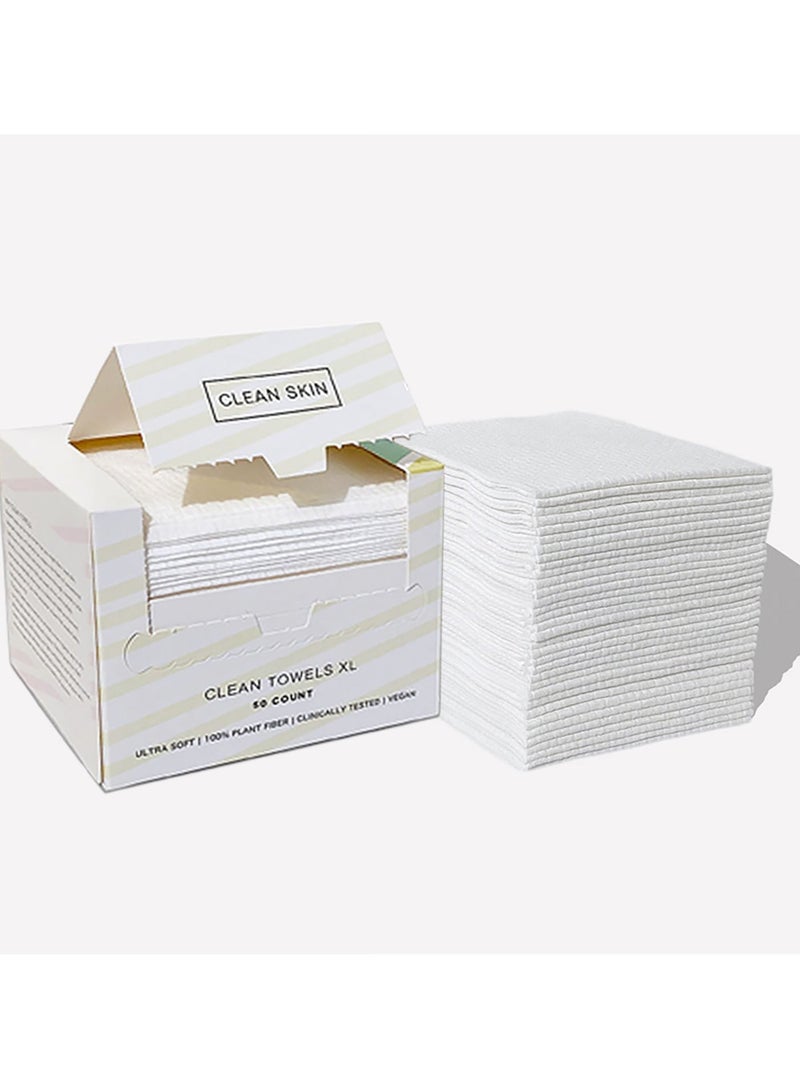 1 Pack Disposable Face Towels – Ultra-Soft, Clean Facial Towels, Makeup Towels, Remover Dry Wipes, Lint-Free, Extra Absorbent, for Delicate Skin - Image 1