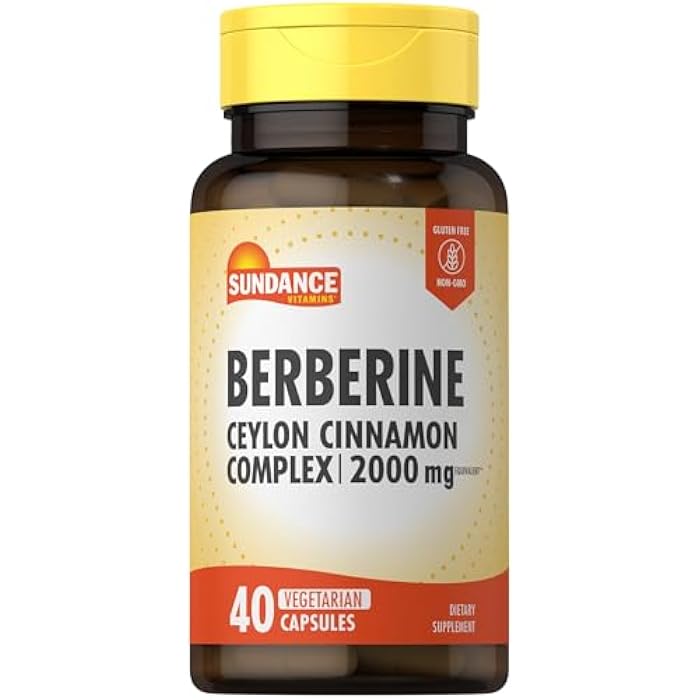 Sundance Berberine with Ceylon Cinnamon | 40 Capsules | Vegetarian, Non-GMO & Gluten Free Supplement - Image 1