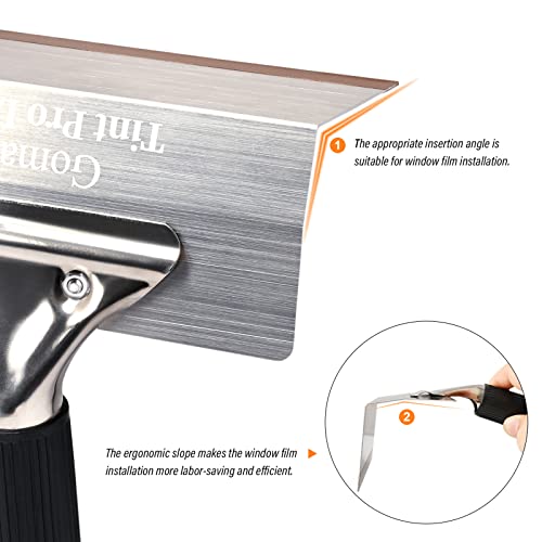 Gomake 6.3-Inch Speed Loader Area Single Window Tint Tool Professional Speed Loader Window Tinting Film Install Tool Windshield Protection Film Paint Handle Scraper - Image 4