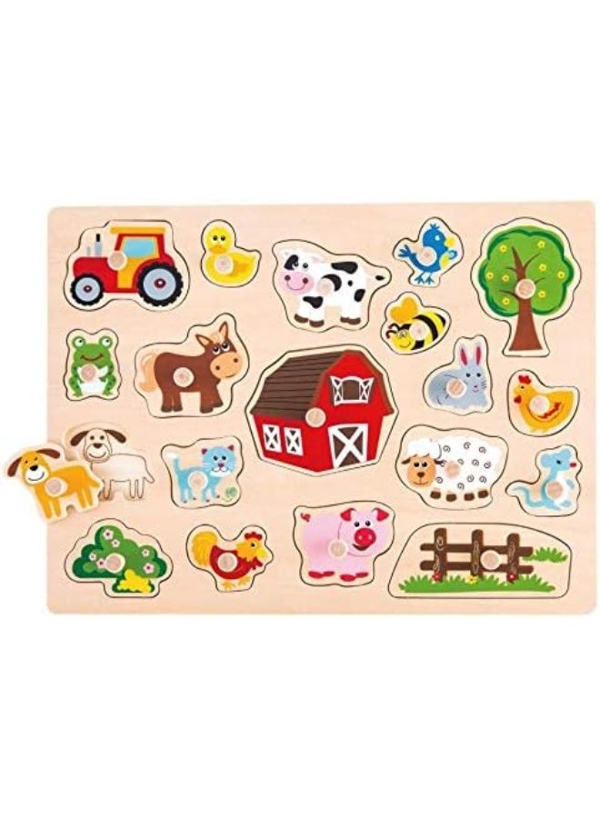 Lelin Farm Wooden Puzzle for Motor Skills Development