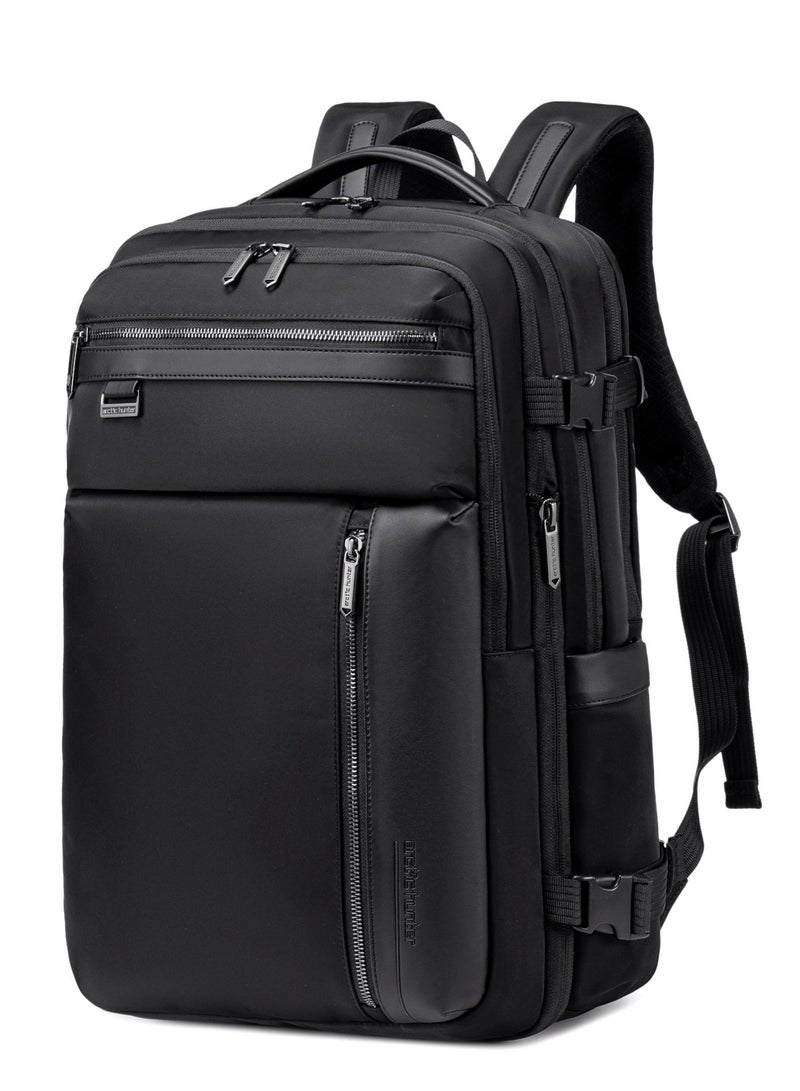 ARCTIC HUNTER Durable Travel Backpack Water Resistant Expandable 26 L Computer Bag with Luggage Carry Strap and Anti-Theft Compartment for Men and Women, B00833 - Black - Image 1