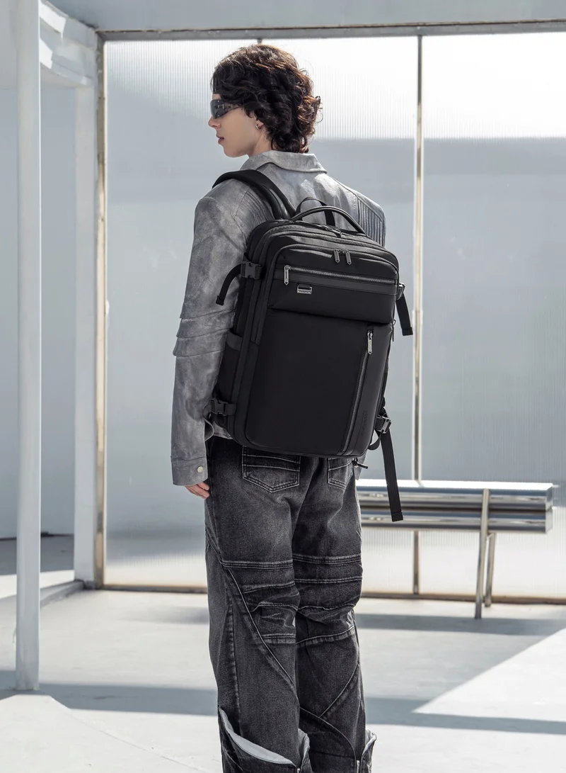 ARCTIC HUNTER Durable Travel Backpack Water Resistant Expandable 26 L Computer Bag with Luggage Carry Strap and Anti-Theft Compartment for Men and Women, B00833 - Black