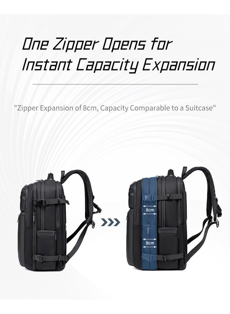 ARCTIC HUNTER Durable Travel Backpack Water Resistant Expandable 26 L Computer Bag with Luggage Carry Strap and Anti-Theft Compartment for Men and Women, B00833 - Black - Image 3