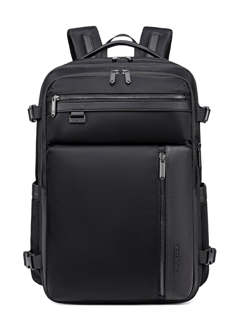 ARCTIC HUNTER Durable Travel Backpack Water Resistant Expandable 26 L Computer Bag with Luggage Carry Strap and Anti-Theft Compartment for Men and Women, B00833 - Black - Image 4