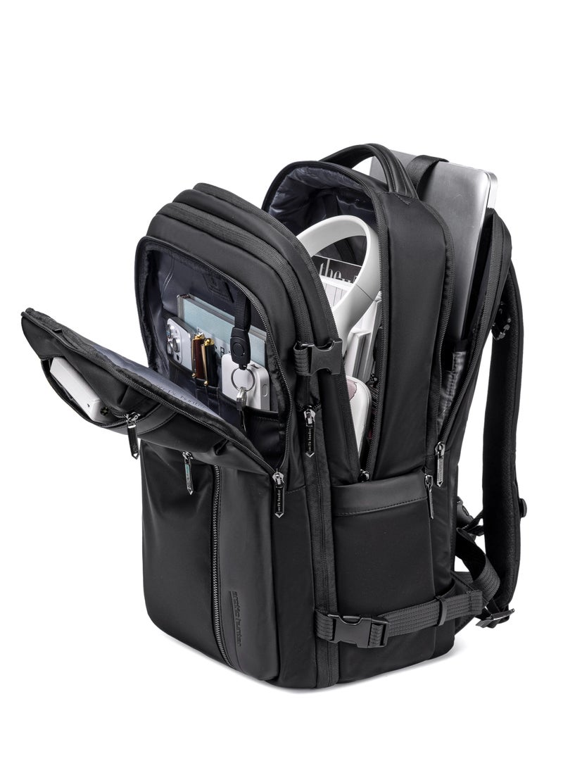 ARCTIC HUNTER Durable Travel Backpack Water Resistant Expandable 26 L Computer Bag with Luggage Carry Strap and Anti-Theft Compartment for Men and Women, B00833 - Black - Image 5