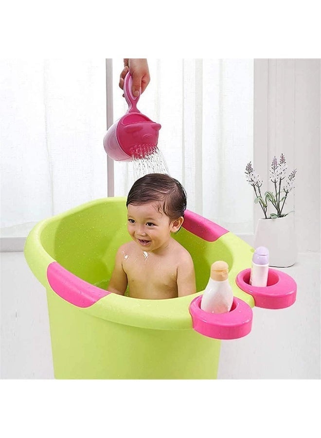 CLENEA 2PCS Baby Shampoo Rinse Cups with Handle, Bath Rinsing Cup Shower Water Spoon, Eye Shield Shampoo Rinser for Infants & Toddlers, Cute Bear Design Bathroom - Image 3