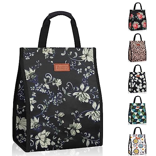 Femuar Lunch Bags for Women Insulated Reusable Lunch Tote with Internal Pocket Lunch Tote bag for WorkRose - Image 1