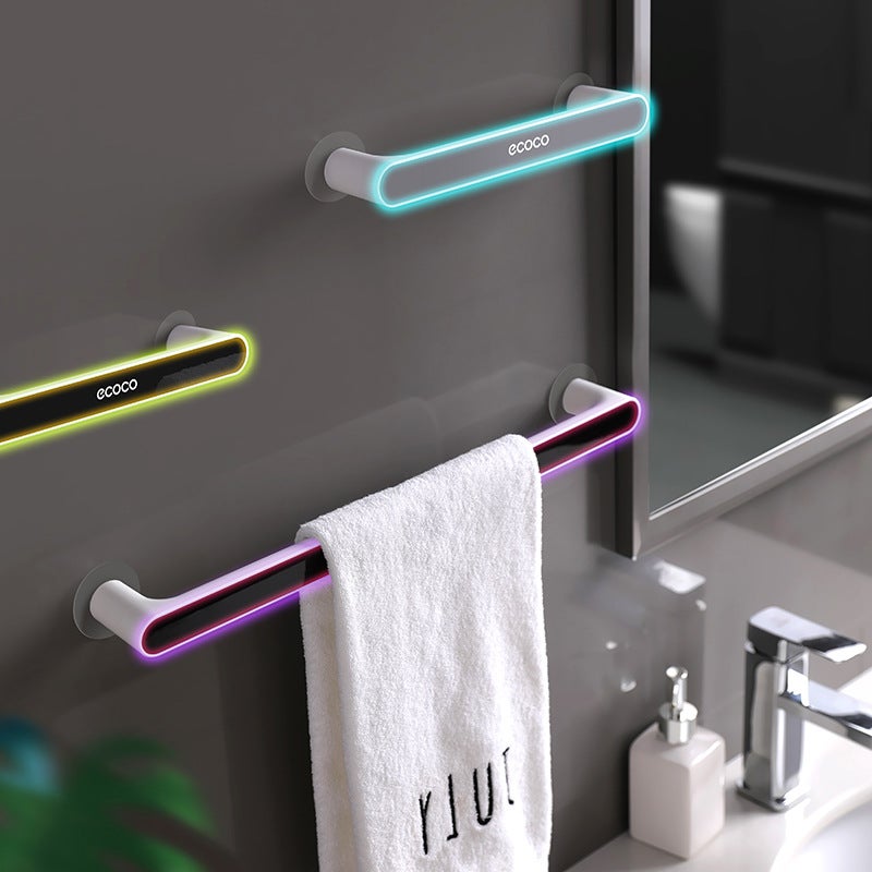 Punch-Free Suction Cup Towel Rack – Plastic Bathroom Storage Rod - Image 2