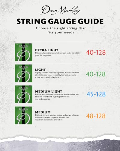 Dean Markley NickelSteel Signature Bass Guitar Strings 5 String Set, Roundwound Electric Bass Strings Light, Incredible Long-Lasting Tone Suited for Rock and Roll, Made in USA, 40-128 Light Gauge - Image 4