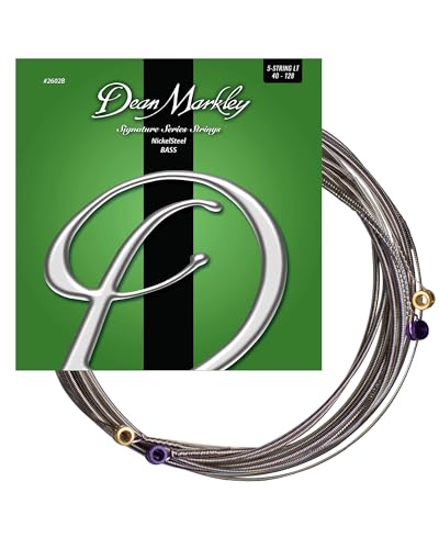 Dean Markley NickelSteel Signature Bass Guitar Strings 5 String Set, Roundwound Electric Bass Strings Light, Incredible Long-Lasting Tone Suited for Rock and Roll, Made in USA, 40-128 Light Gauge - Image 1