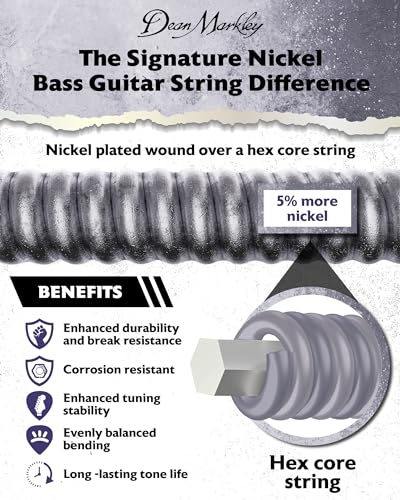 Dean Markley NickelSteel Signature Bass Guitar Strings 5 String Set, Roundwound Electric Bass Strings Light, Incredible Long-Lasting Tone Suited for Rock and Roll, Made in USA, 40-128 Light Gauge - Image 2