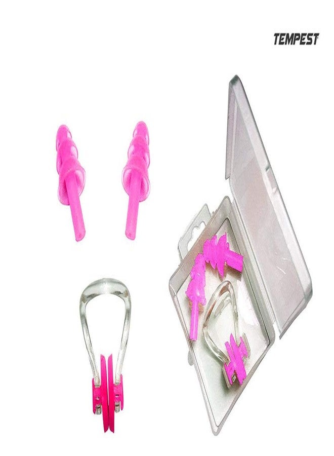 TEMPEST Swimming Kit with Swimming Goggles Silicone Swimming Cap + 1 Nose Clip + 2 Ear Plugs and Free KIT Bag (Pink) - Image 4