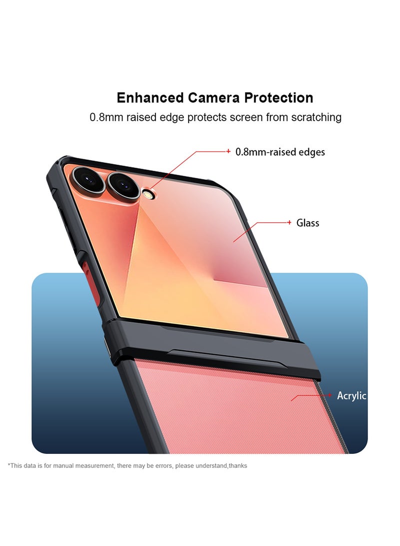 For Samsung Galaxy Z Flip 7 Case, Built-in Screen Protector, TPU + PC Shockproof Bumper Mobile Phone Case, Anti-Yellowing Slim Fit Protective Casing - Image 3