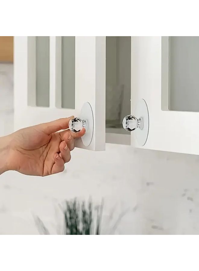 10pcs Round Self Adhesive Push Pull Handles No Drilling For Cabinet Drawer Glass Door - Image 5