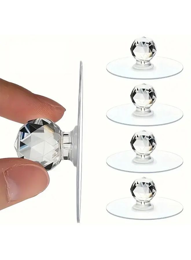 10pcs Round Self Adhesive Push Pull Handles No Drilling For Cabinet Drawer Glass Door - Image 1