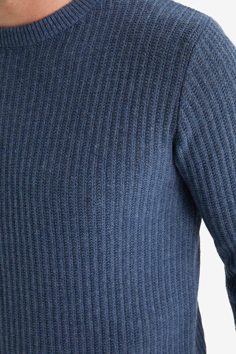 DeFacto Blue Man Standard Fit Crew Neck Knitwear Pullover Casual - Image 4