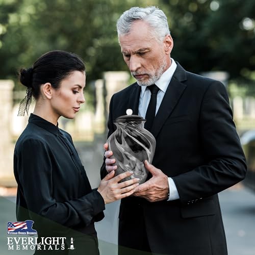 Everlight Memorials Silver Radiance Hand Blown Glass Art Large Cremation Urn for Human Ashes – Adult Memorial Urn for Man or Woman – Museum Quality - Image 5