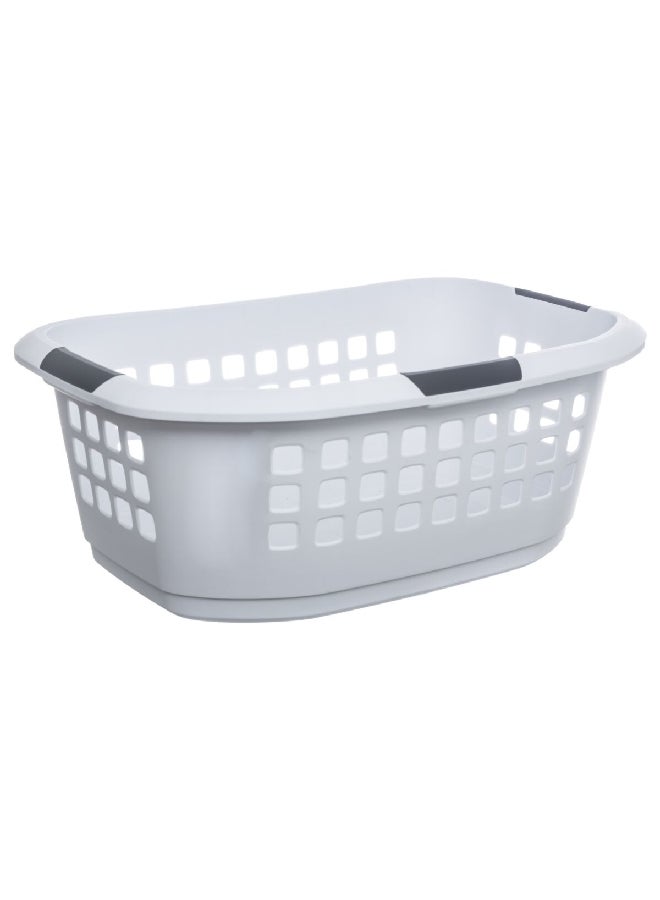 Five Simply Smart Hugger Sturdy Polypropylene Laundry Basket White and Grey 51 L 157361 - Image 1