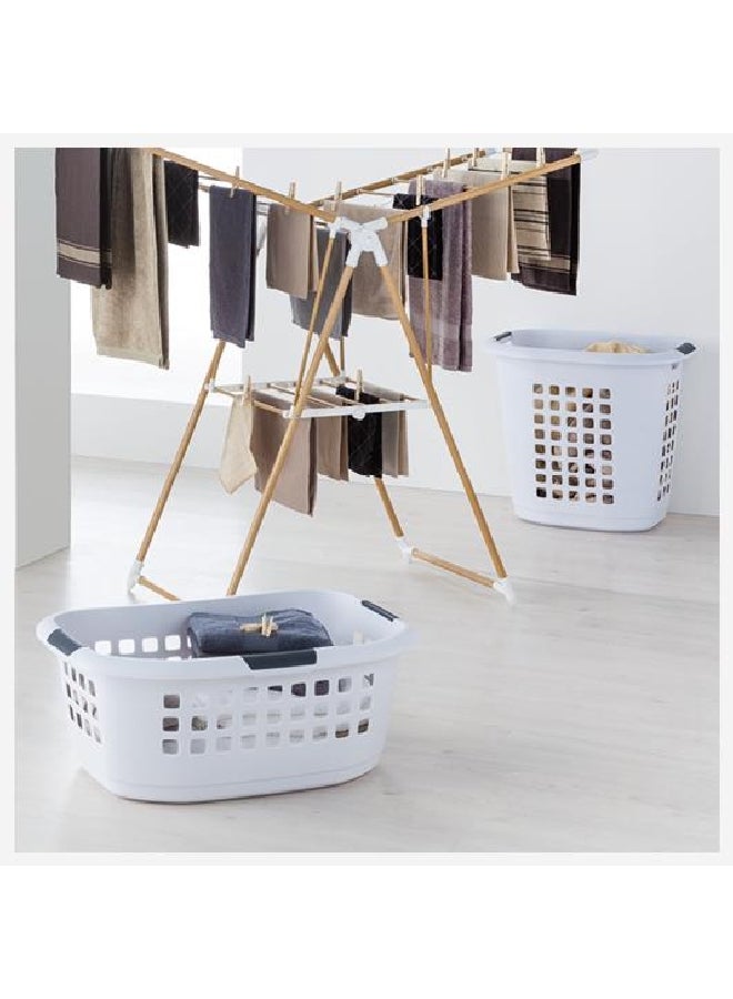 Five Simply Smart Hugger Sturdy Polypropylene Laundry Basket White and Grey 51 L 157361 - Image 2