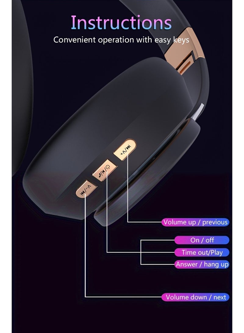 Joshberg FG-07S  Wireless Over-Ear Headphones - Wireless 5.3, Long Battery Life, Soft Earmuffs, HD Sound, Portable & Adjustable for Outdoor Sports and Commuting - Image 3