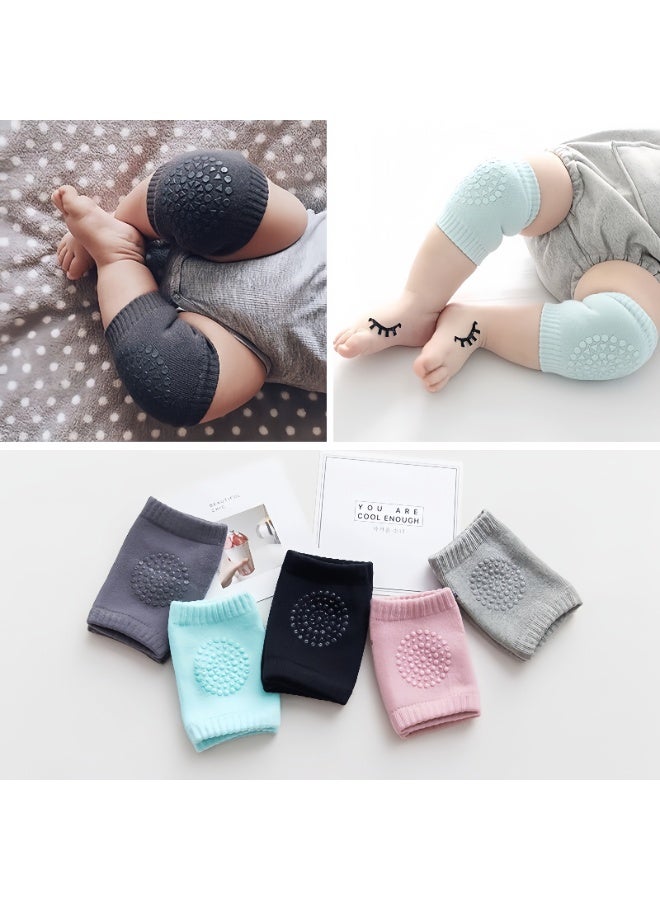 Lee Yon 5 Pairs of Baby Crawling Anti Slip Knee Pads,Baby Knee Protectors Toddlers Leg Warmers ( 12 x 8 cm ) - Image 1