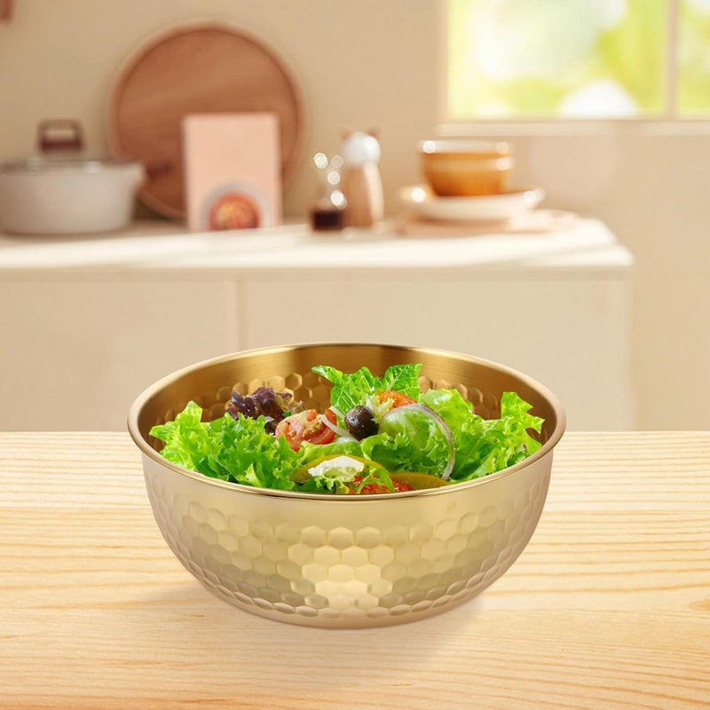 PIPULSE Stainless Steel Salad Mixing Bowl Salad Bowl, Deep Round Metal Plate for Serving, Tossing or Mixing, Rust-Resistant Water-Proof Bowl for Easy to Clean and Maintain Kitchen Dinnerware - Image 4
