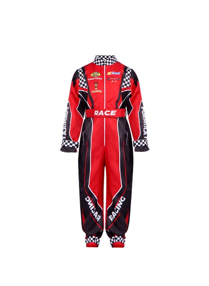 Sparklepals Breathable Race Car Driver Costume Kids Jumpsuit for Halloween Costume for Kids - Image 1