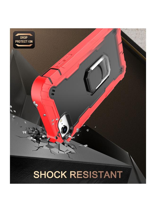 S-TOP Case For iPhone SE 2022 / SE 2020 / 8 / 7 PC + Rubber 3-layers Shockproof Protective Case with Rotating Holder - Image 5