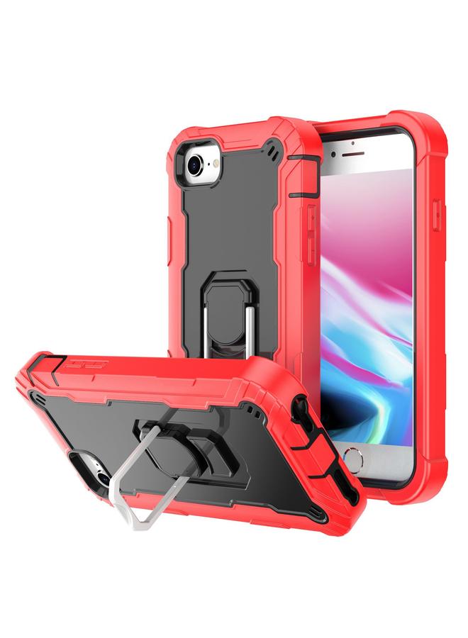 S-TOP Case For iPhone SE 2022 / SE 2020 / 8 / 7 PC + Rubber 3-layers Shockproof Protective Case with Rotating Holder - Image 1