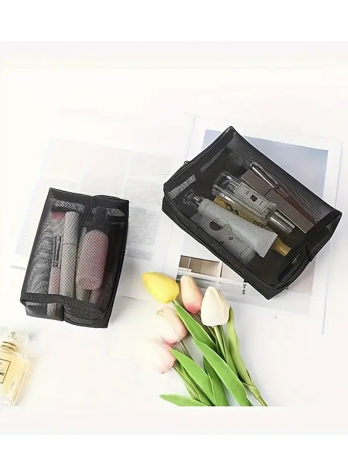 Rozino 3-Piece Set Nylon Cosmetic Bags, Transparent Multi-Functional Travel Pouch Organizer, Unisex-Adult Unscented Makeup Storage Kit - Image 5