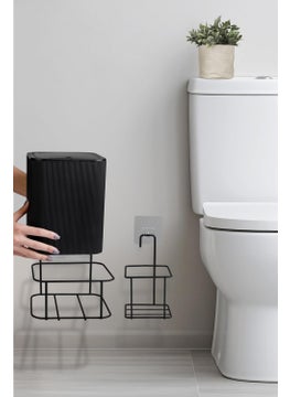 ‎okyanus Home Ocean Home Black Eco Magic Hanging Square Mina 2-Piece WC Bucket and Brush Set  - Image 5