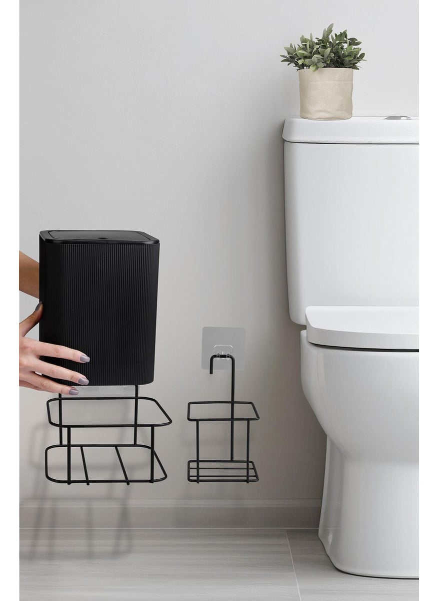 ‎okyanus Home Ocean Home Black Eco Magic Hanging Square Mina 2-Piece WC Bucket and Brush Set  - Image 5