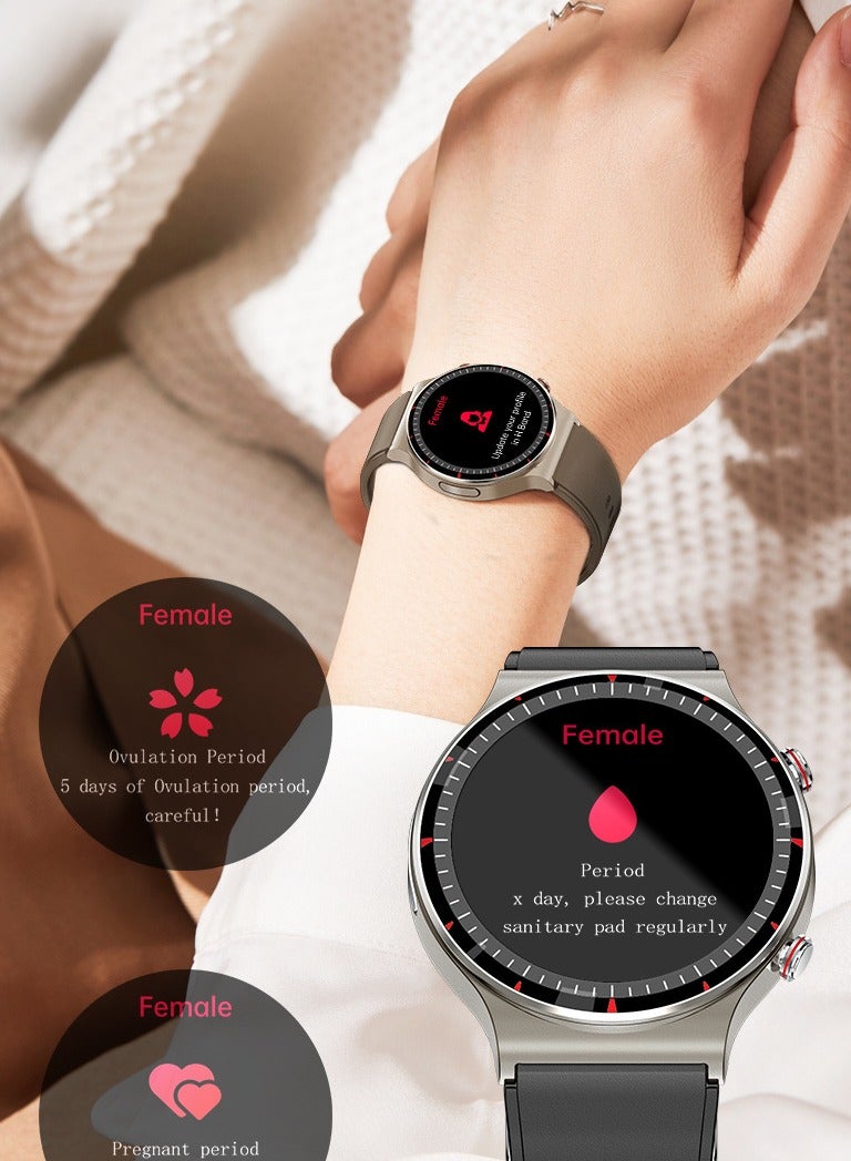 AROAQ Smart Watch, G08 Multi Functional Optical Design Wrist Watch, Fitness Tracker Watch With Big Hd Display, Blood Presssure Heart Rate Temperature Monitoring Sleep Tracker Smart Watch, (Black + Vinyl) - Image 3