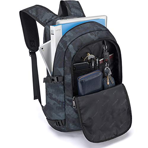 Tzowla Business Laptop Backpack Water Resistant Anti-Theft Backpack with USB Charging Port and Lock 15.6 Inch Computer Backpacks for Women Men, Casual Hiking Travel Daypack (Navy Blue Camo) - Image 2