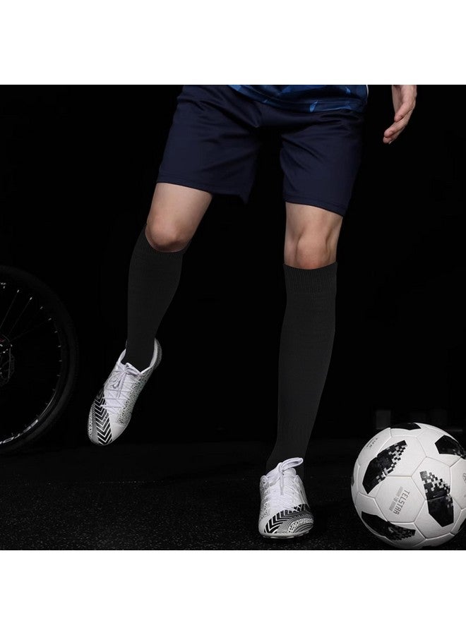 GRAPMKTG 3 Pack Soccer Baseball Softball Socks for Youth Women and Men Knee High Football Socks for Boys Girls Black Medium - Image 1