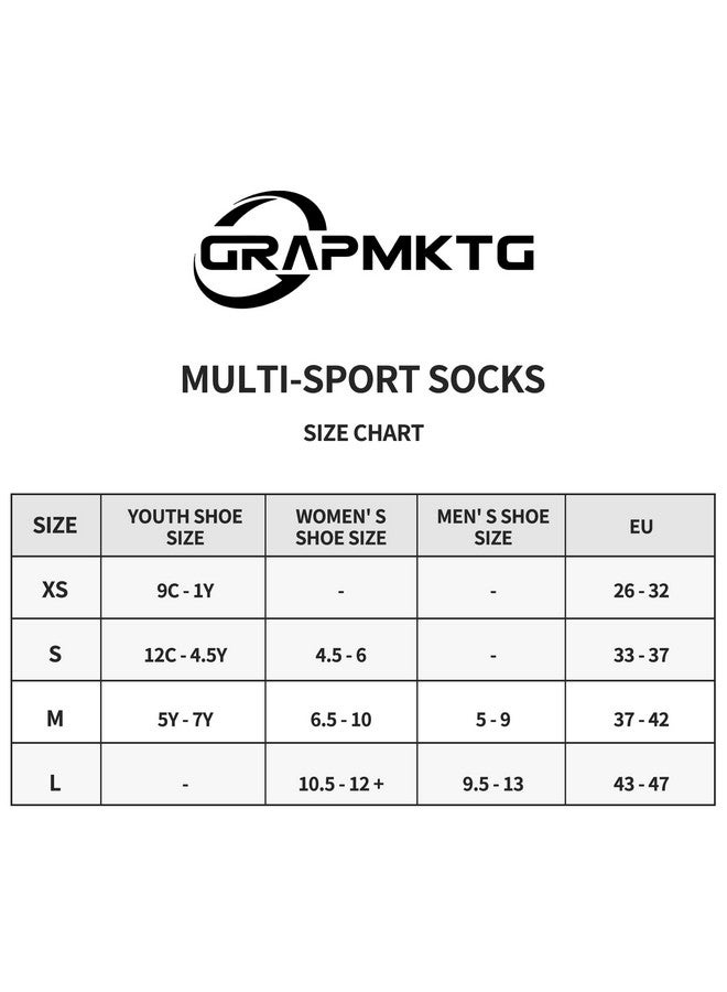 GRAPMKTG 3 Pack Soccer Baseball Softball Socks for Youth Women and Men Knee High Football Socks for Boys Girls Black Medium - Image 2